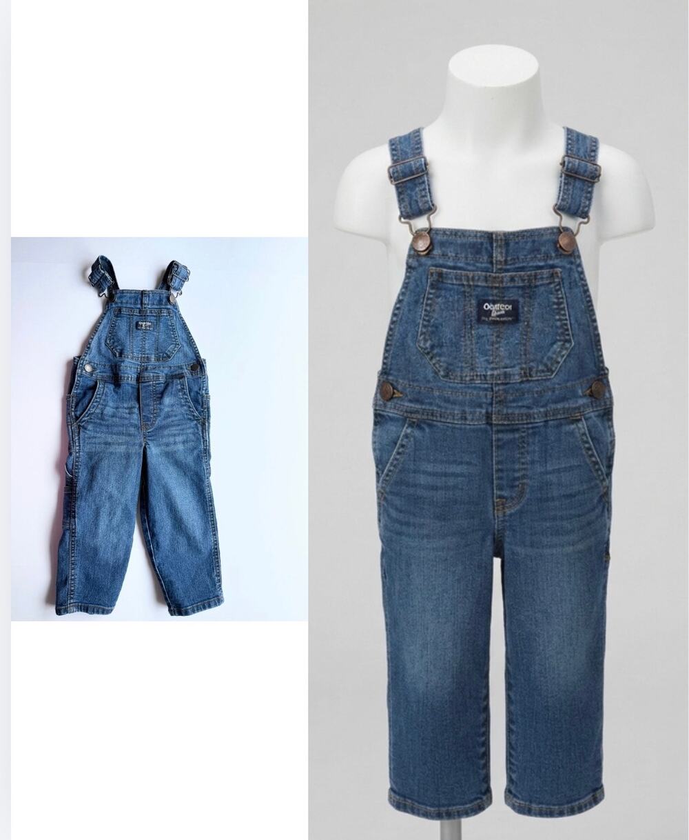 OshKosh B'gosh Denim Overalls Toddler 2T Cargo Pocket